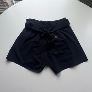 Athleta Black Athletic Shorts with Tie-Waist